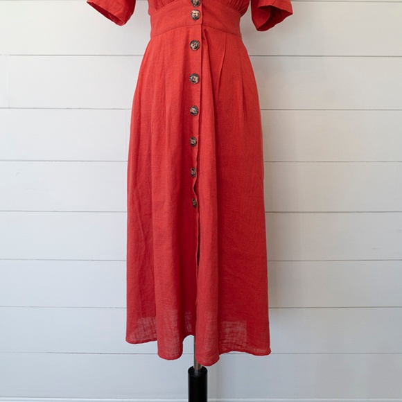Anthropologie Linen Blend Vintage Style Dress - Picture 2 of 8